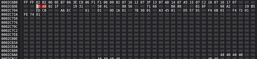 The MAPHEAD data in the executable