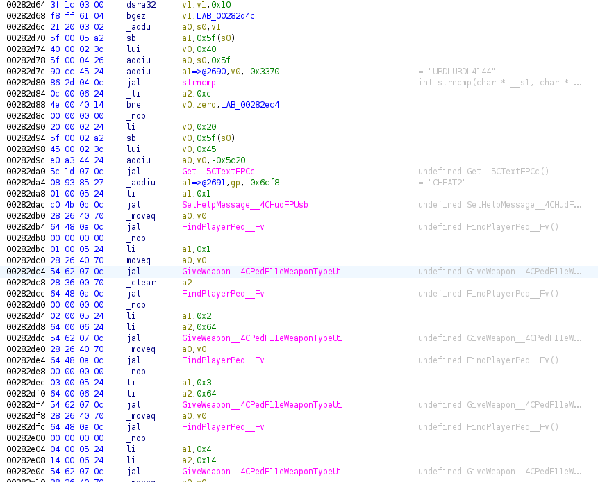 Somewhere inside the AddToCheatString function