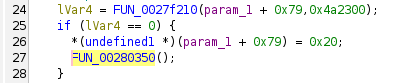 The cheat code handler section for weapons 1